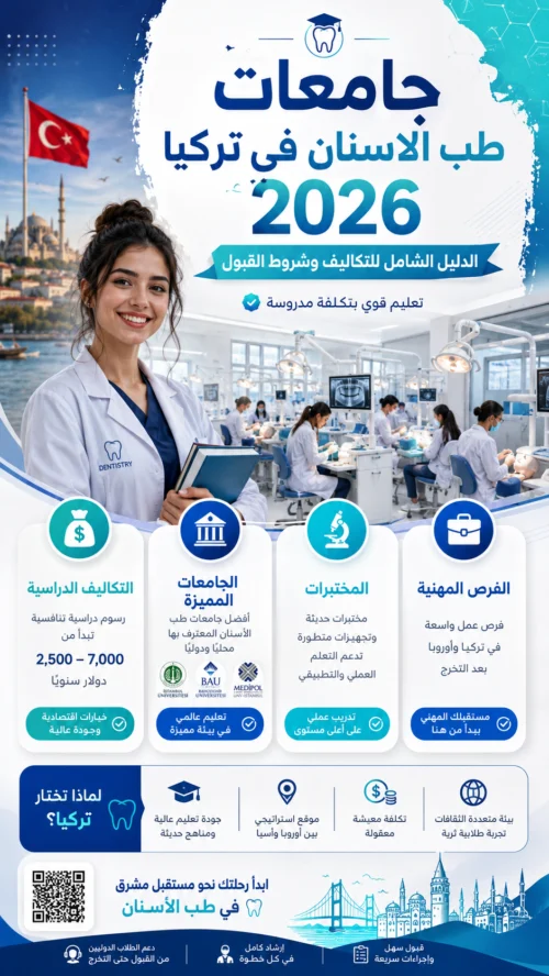 جامعات طب الاسنان في تركيا 2026: الدليل الشامل للتكاليف وشروط القبول