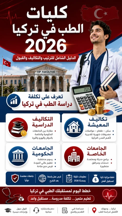كليات الطب في تركيا 2026: الدليل الشامل للترتيب والتكاليف والقبول