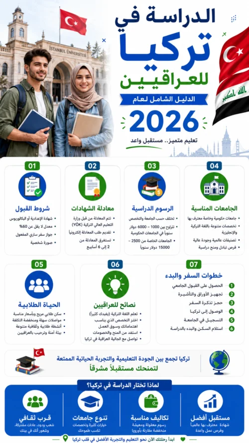 الدراسة في تركيا للعراقيين: الدليل الشامل لعام 2026